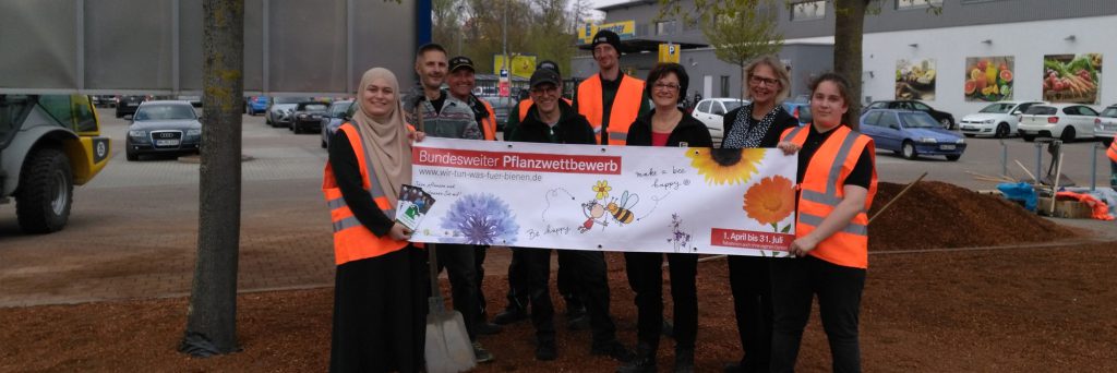 Die Grünflächen des EDEKA in Güglingen gemeinsam mit dem Bauhof und dem NABU zur Bienenweide verwandeln